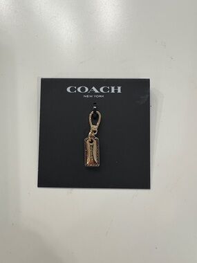 Coach Gold-tone Rectangular Tag Charm
